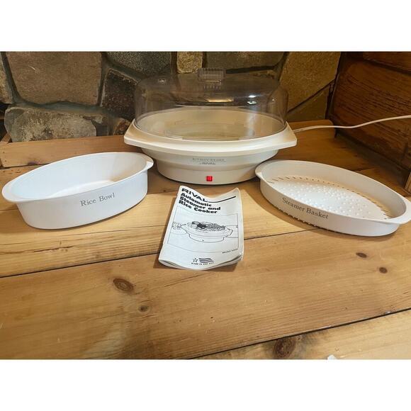 Rival Food Steamer & Rice Cooker Model 4450 Automatic Cooks Vegetables & Shrimp - Picture 2 of 4